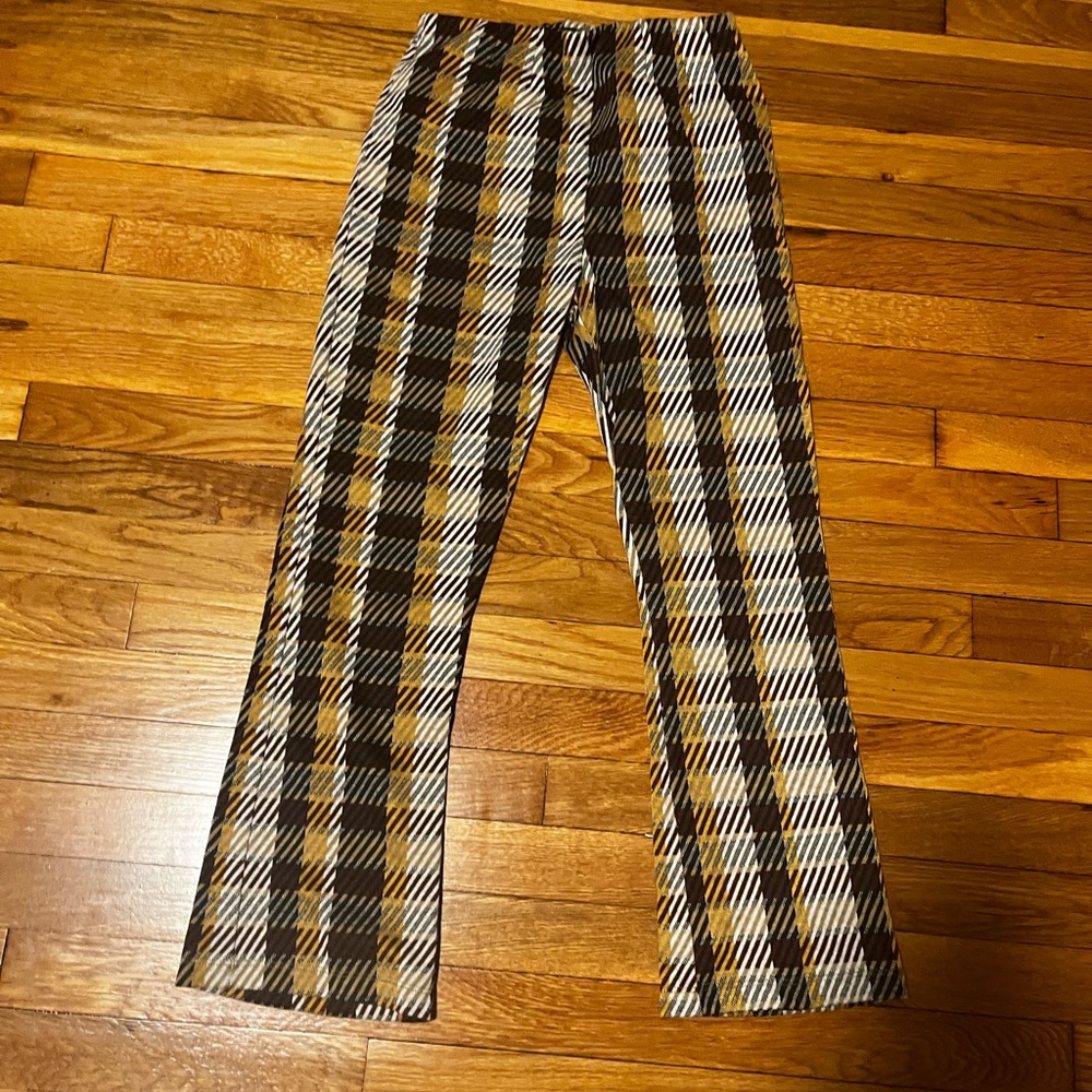Free people crop flare checkered pants